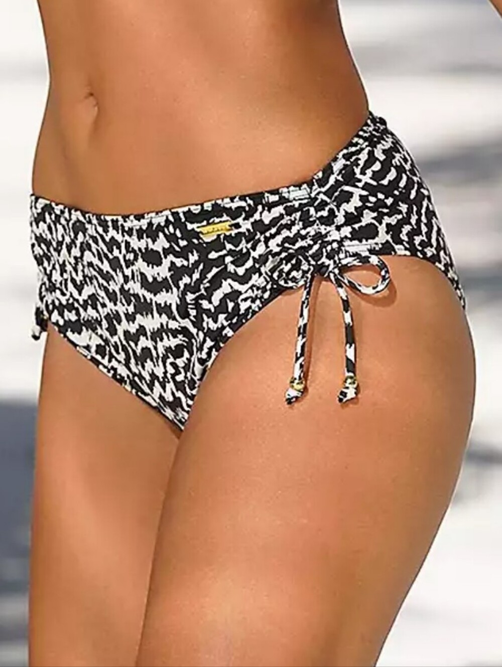 LASCANA For Venus Black & White Printed Bikini Bottoms Sz 12